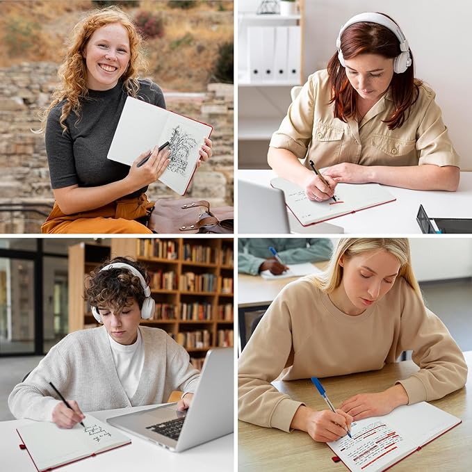 Lined Journal Notebooks for Work, Travel, College, A5 Size 100 GSM Thick Paper, Classic Ruled Journaling Notebook, Hardcover Notepad for Writing 160 Pages, 5.5 x 8.3 inch, Royal Blue-DeskLoop Office