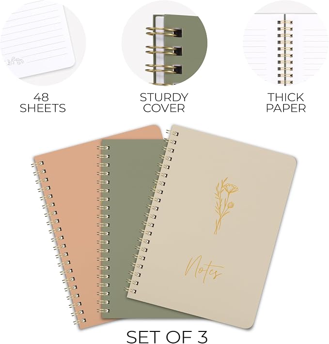 ZICOTO Aesthetic Spiral Notebook Set of 3 - Image 7