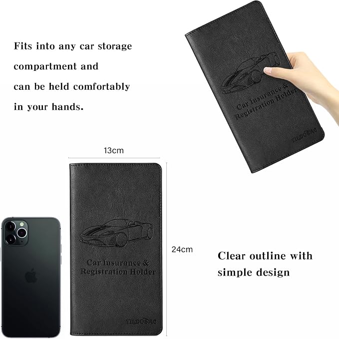 TILDOSAC 2Pack Leather Car Registration and Insurance Card Holder, Car Document - Image 3