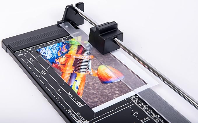 Dahle Vantage 50 Rotary Trimmer, 12" Cut Length, 5 Sheet Capacity, Self-Sharpening, Automatic Clamp, German Engineered Paper Cutter-DeskLoop Office