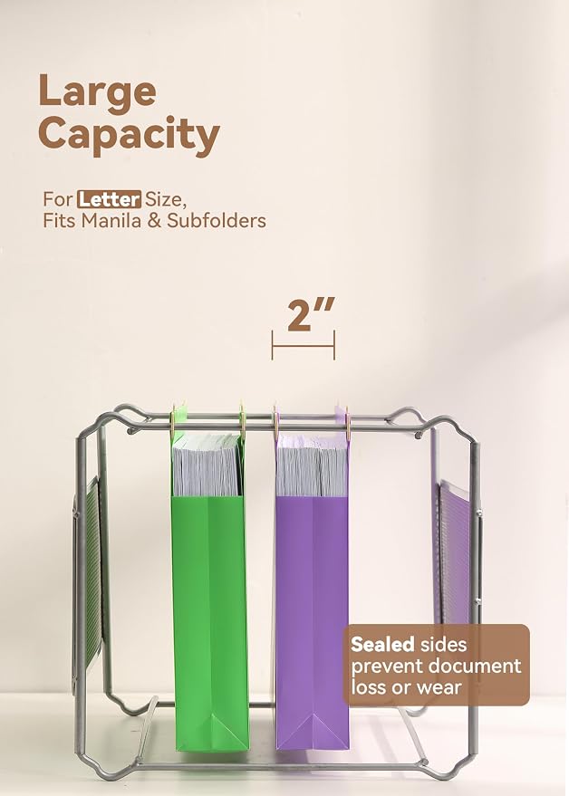 SortRax Plastic Extra Capacity Hanging File Folders, Heavy Duty - Image 2
