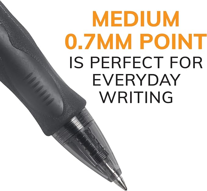BIC Gelocity Original Black Gel Pens, Medium Point, 24-Count Pack, Retractable - Image 3