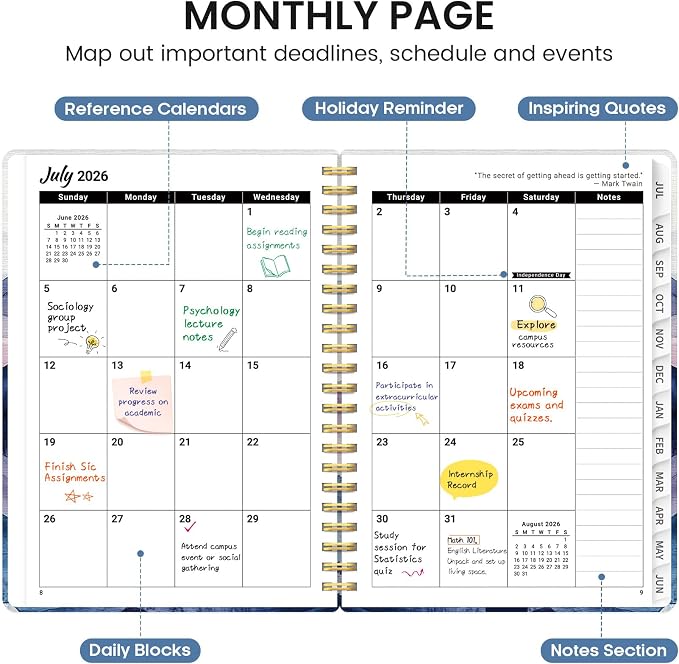 Planner 2026-2027, Academic Monthly and Weekly Calendar Planner - Image 2