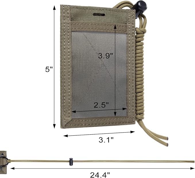 OneTigris Tactical ID Card Holder Hook & Loop Patch Badge Holder Neck Lanyard - Image 6