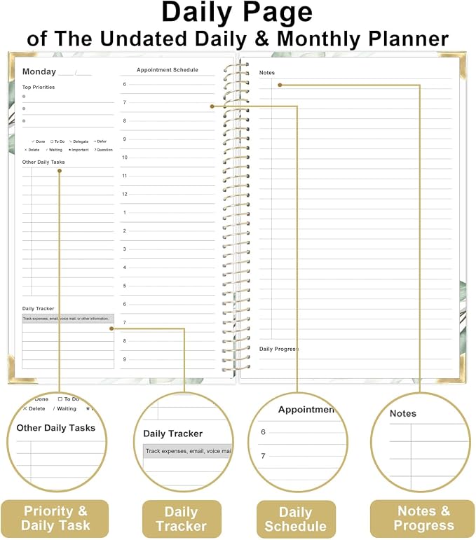 Undated Daily Planner 5.8"x8.5" - Image 4