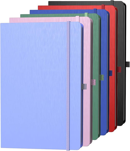 A5 Lined Journal Notebook, 7mm College Ruled Notepad, Journaling for Writing, Work, School, Travel and Note Taking, Hardcover 160 Pages (80 Sheets) 5.79 x 8.3 inches 6 Pack Multicolored-DeskLoop Office