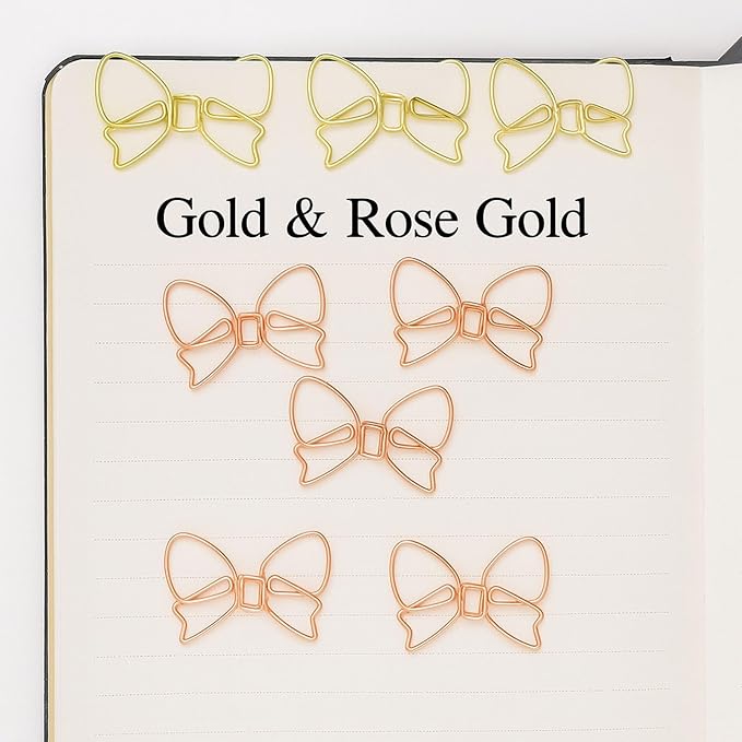 50 Pcs Bow Paper Clips – Bow Planner Clips, Office & School Supplies, Desk - Image 4