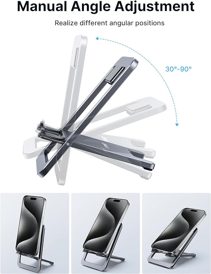 JSAUX Cell Phone Stand, Foldable Aluminum Adjustable Phone Holder - Image 5
