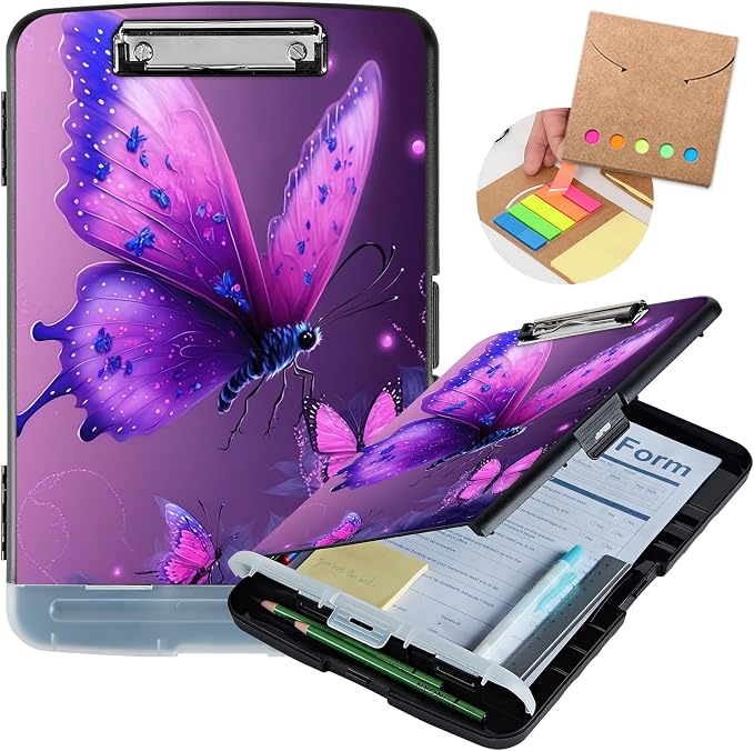 Clipboard with Storage, Heavy Duty Plastic Storage Clipboard with Low Profile - Image 2