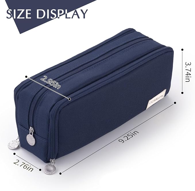 CICIMELON Large Capacity Pencil Case 3 Compartment Pouch Pen Bag - Image 5