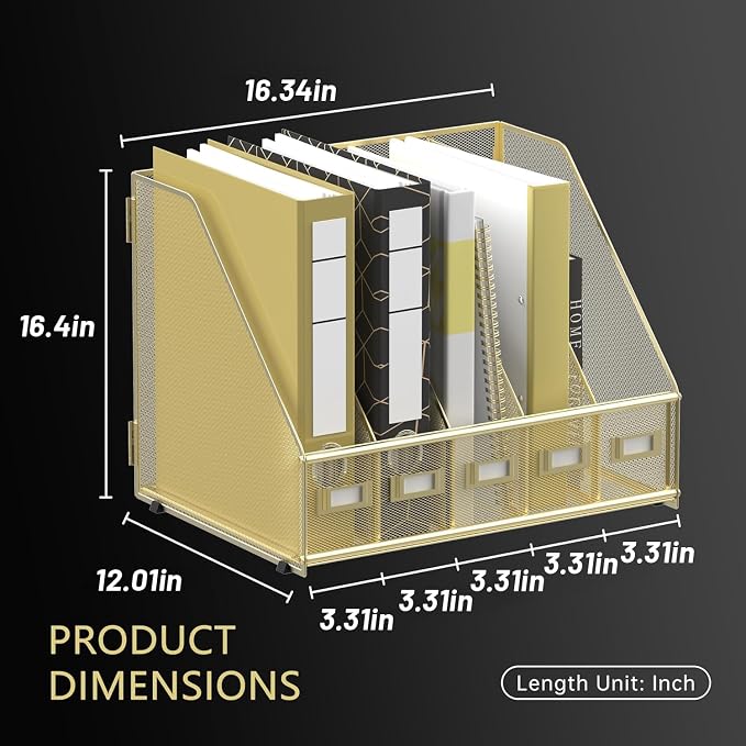 DALTACK Desk Organizers Metal Magazine File Holder - Image 6