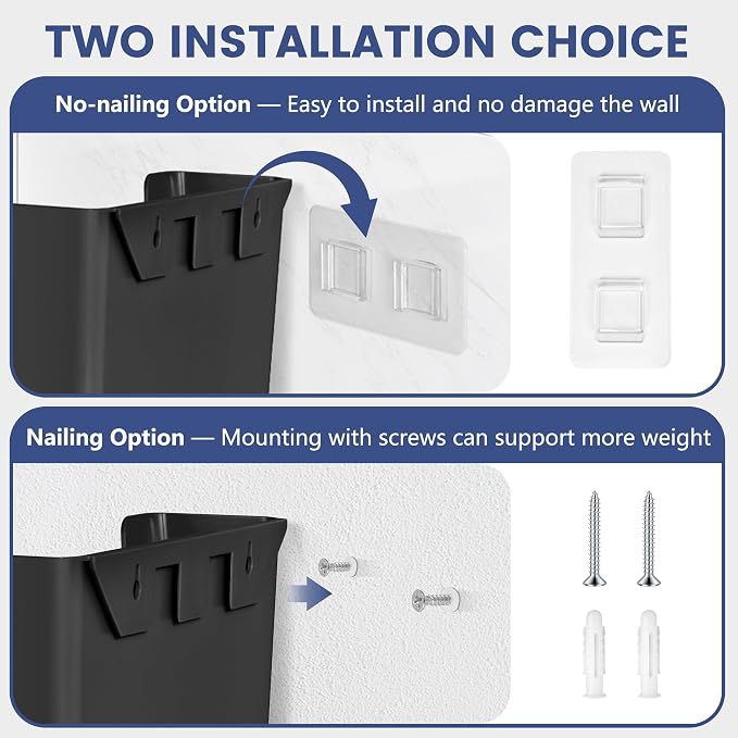 JOMOLA No Drilling File Holder 2 Pack Mail Organizer Wall Mount File Organizer - Image 3