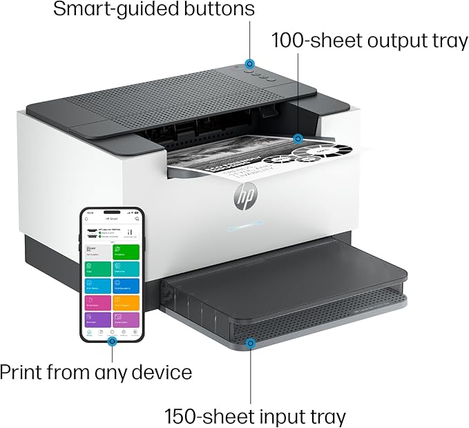 HP Laserjet M207dw Laser Wireless Printer, Black and White, Duplex, Best for Office-DeskLoop Office