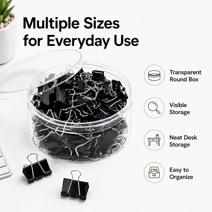 Binder Clips Assorted Sizes, Durable Metal Binder Clips - Image 7