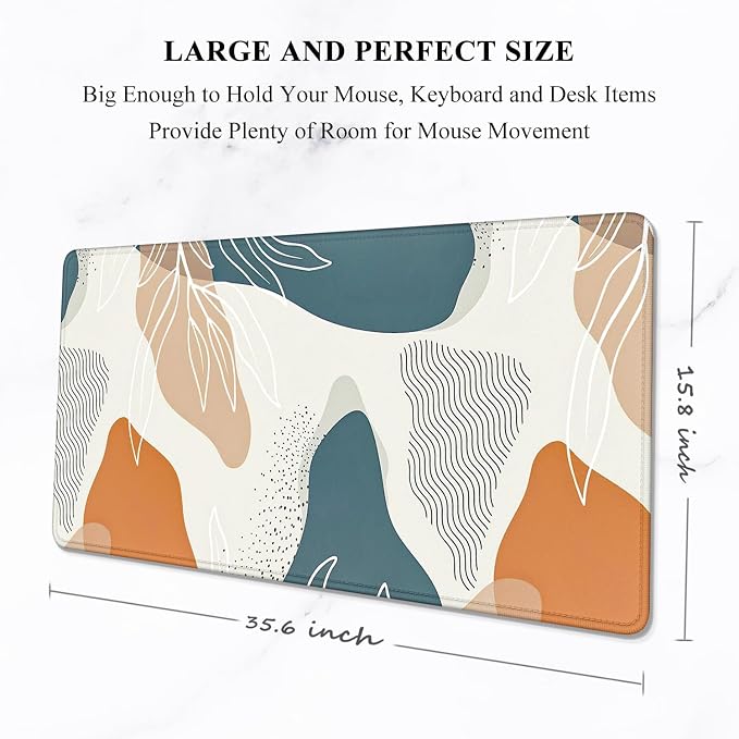 Auhoahsil Large Mouse Pad, XXL Desk Pad, Extened 35" x 15", Non-Slip Rubber Base - Image 2