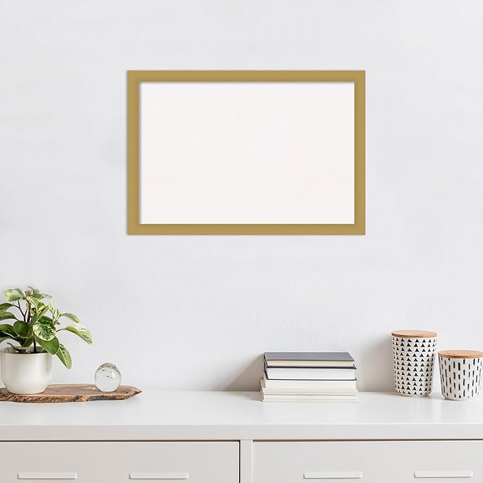 Amanti Art White Cork Board for Wall, 18x26 Vision Board with Gold Frame, Medium Corkboard Office Decor for Home Organization, Casual Corkboard Pinboard to display items for home organization-DeskLoop Office