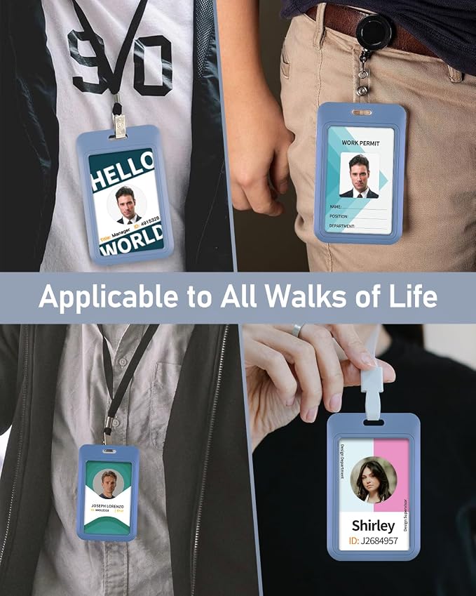 Uniclife 3 Pack Sliding ID Badge Holder Vertical Hard Plastic Case - Image 5