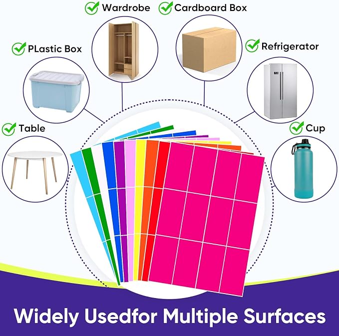 Removable Large Moving Labels for Boxes, 4 x 2 Inch Waterproof Colored Labels - Image 8