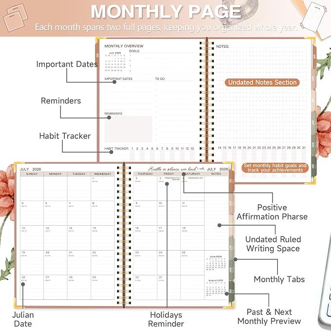 Large 2026-2027 Academic Planner, Weekly & Monthly Appointment Book from Jul. - Image 4