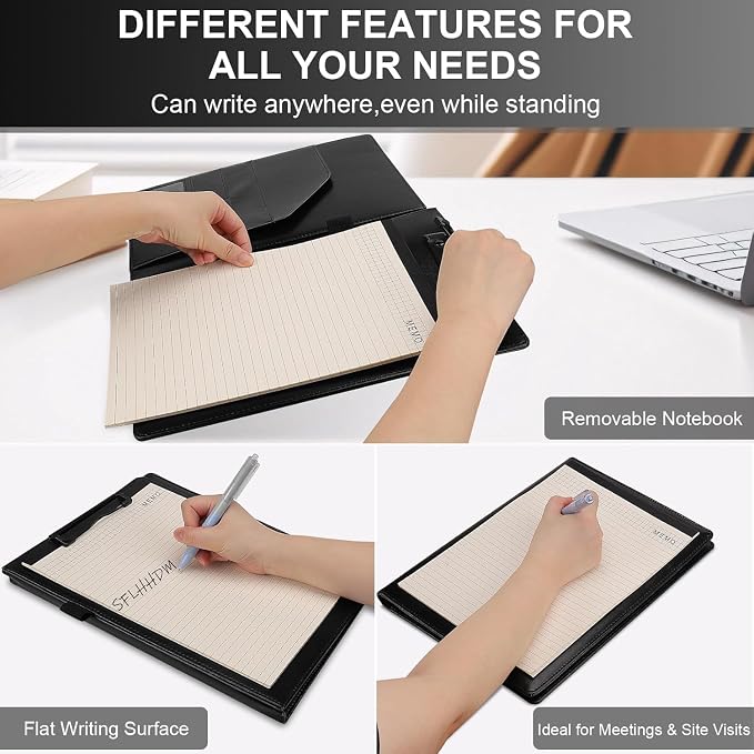 Padfolio Clipboard Folder Portfolio, Faux Leather Storage Clipboard - Image 5