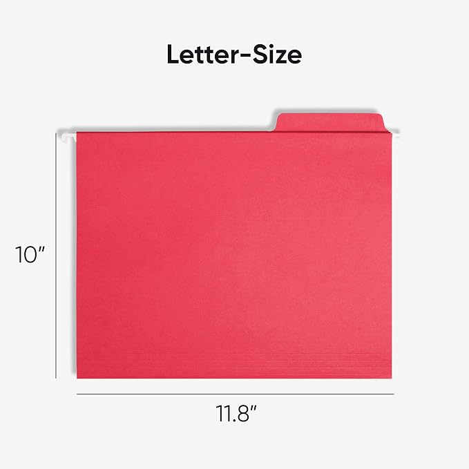 Smead FasTab Hanging File Folder, 1/3-Cut Built-in Tab, Letter Size - Image 2