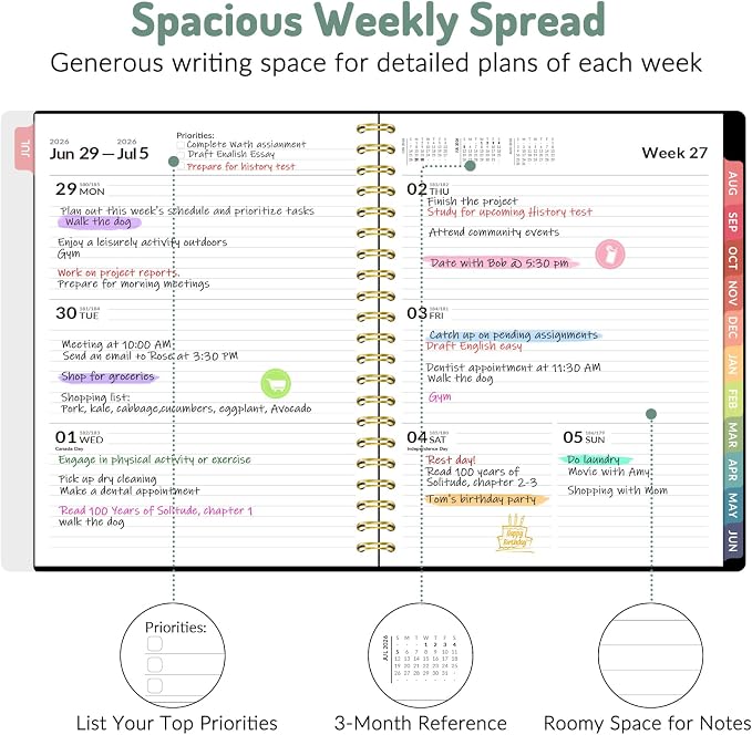 Forvencer Academic Planner 2026-2027, Weekly & Monthly Calendar Planner - Image 4