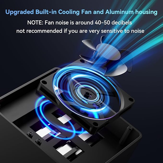 4 Bay Hard Drive Enclosure with Cooling Fan for 2.5/3.5" SATA HDD/SSD with USB A/C 3.0 Cable, Tool-Free HDD Enclosure, 3.5 Hard Drive Enclosure Support 80TB, Hot Swappable(NO RAID/NAS)-DeskLoop Office