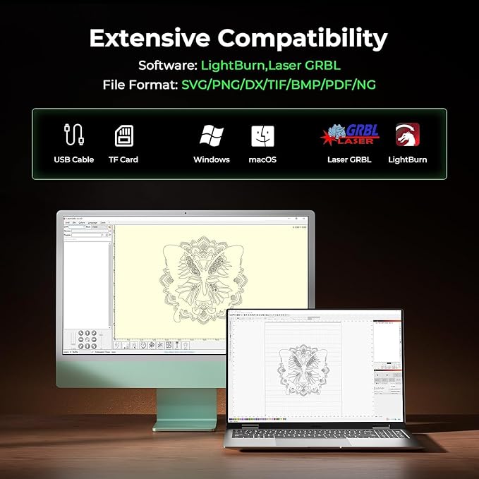 CREALITY FALCON 10w Laser Engraver with Air Assist, Laser Engraving Machine with Rotary Roller, 72W High Precision Laser Cutter and Engraver for Wood, Metal, Acrylic, Cylindrical Objects, Tumblers-DeskLoop Office