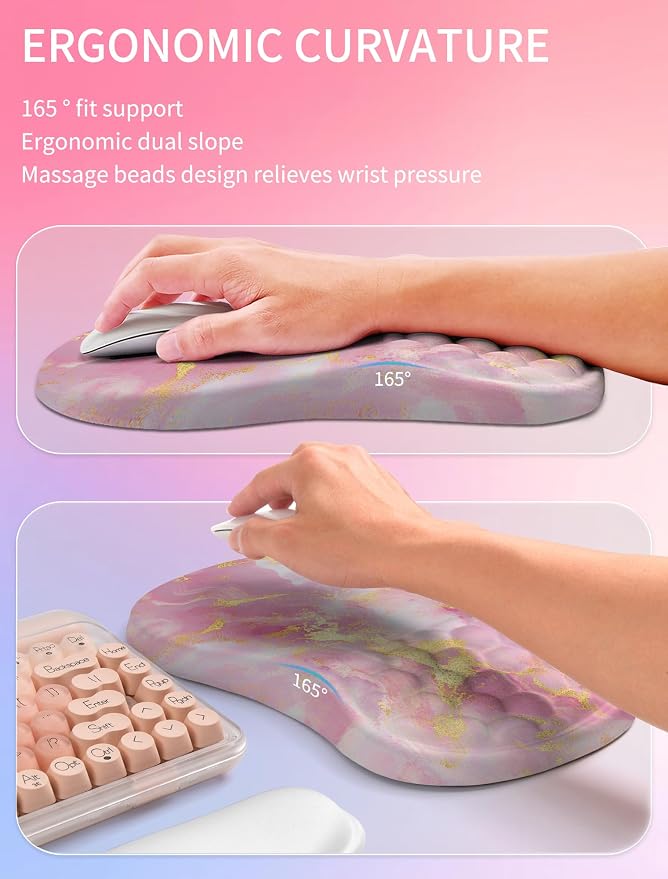 Hokafenle 2in1 Combination, Wave Keyboard Wrist Rest and Ergonomic Curvature - Image 3