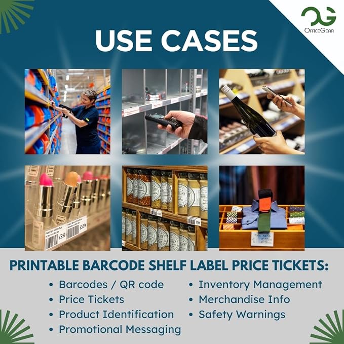 OfficeGear Shelf Edge Labels 38x105mm Custom Printable A4 Card - Image 7