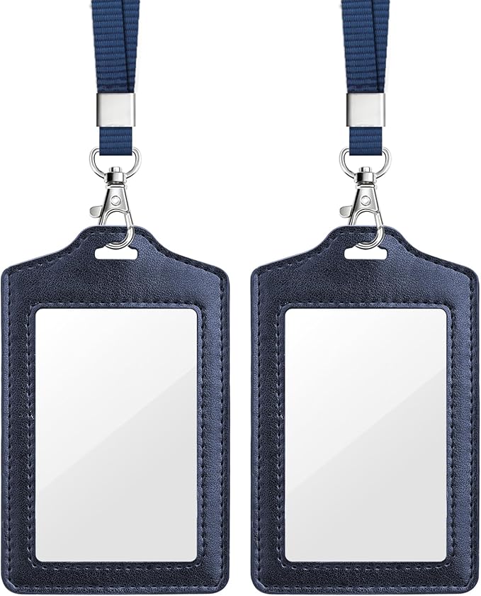 Teskyer 2 Pack Double Sided Clear Badge Holder by TESKYER