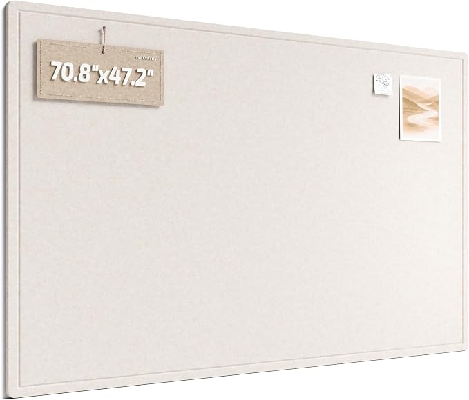 Fluxynara Large Bulletin Board, 70.8" x 47.2" Cork Board Alternative by FLUXYNARA