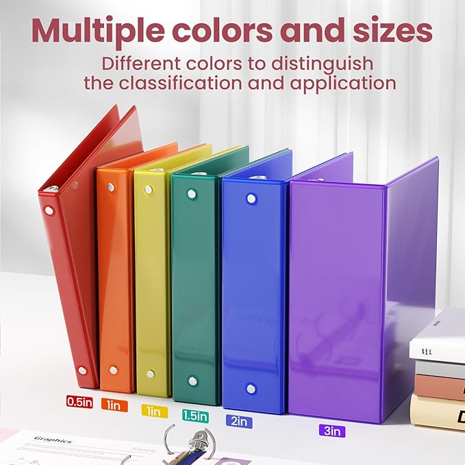 SUNEE 3 Ring Binder 1 Inch 1 Pack - Image 6