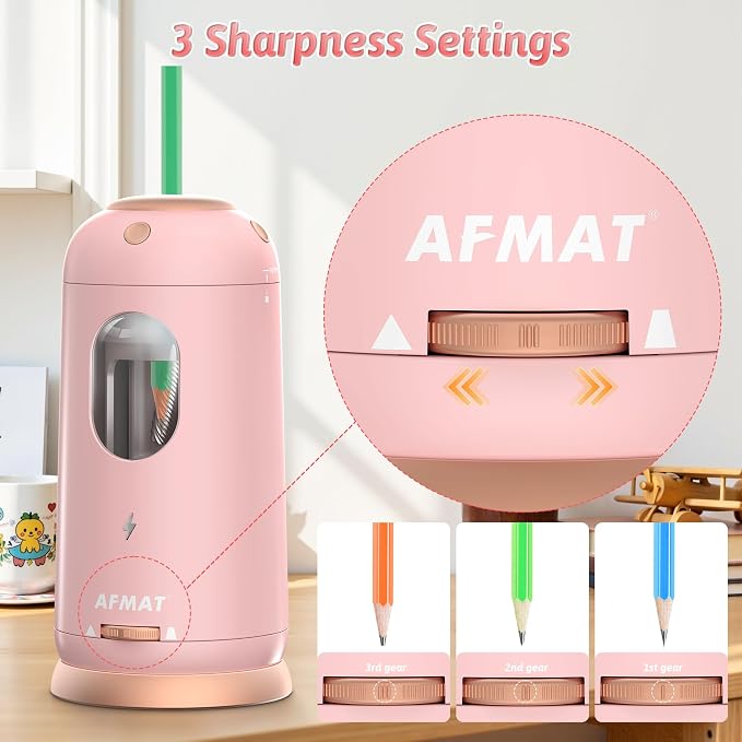 AFMAT Electric Pencil Sharpener, Auto in & Out, Fully Automatic Pencil Sharpener - Image 4