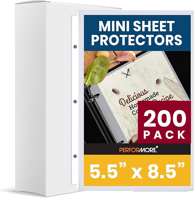 Office Werks Heavyweight Clear Mini Sheet Protectors Holds 5.5 x 8.5 Inches by Office+Werks