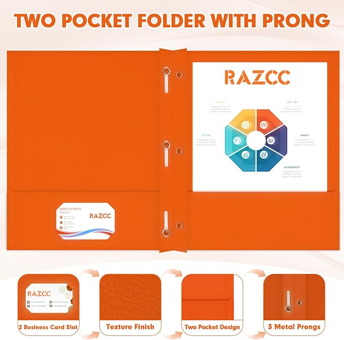 Two Pocket Folders, RAZCC 50 Pack Two Pocket Folders - Image 3