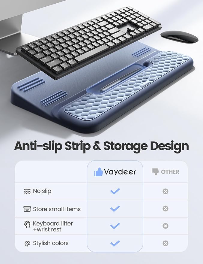 Vaydeer Wrist Rest with Keyboard Stand, Computer Wrist Support Pad, Ergonomic - Image 3