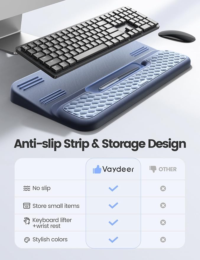 Vaydeer Wrist Rest with Keyboard Stand, Computer Wrist Support Pad, Ergonomic - Image 3