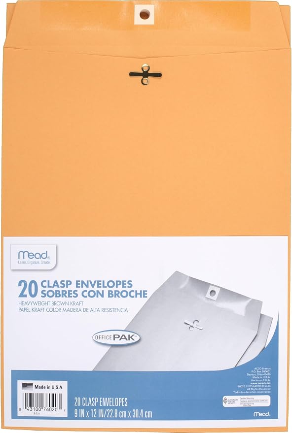 Mead Envelopes, Clasp Closure by Mead