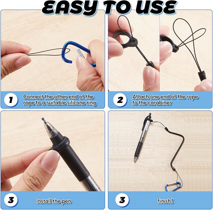 Lewtemi 10 Sets 24 Inch Pen Leash Pen Silicone Lanyard Holder - Image 5