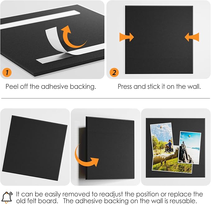 MaxGear Felt Bulletin Board 48" x 36", 12 Pack 11.8" x 11.8" Wall Panels - Image 5
