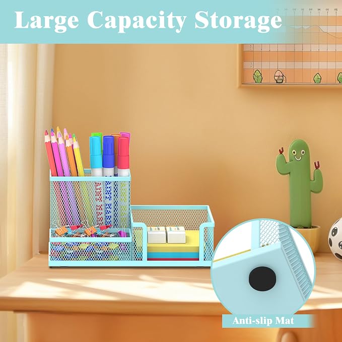 SUPEASY Mesh Pen Holder Desk Organizer, Office Supplies Pencil Storage - Image 5