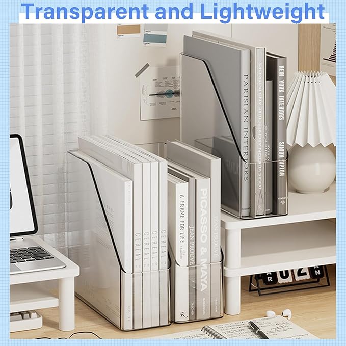 WRINGKIT 4 Pack Clear Magazine Holder, File Magazine Rack - Image 4