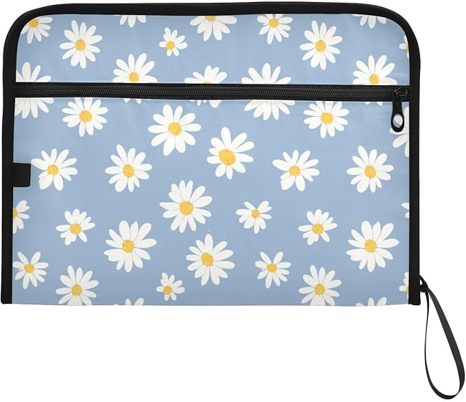Blue Daisies Accordion File Organizer Expanding Document Folder - Image 7