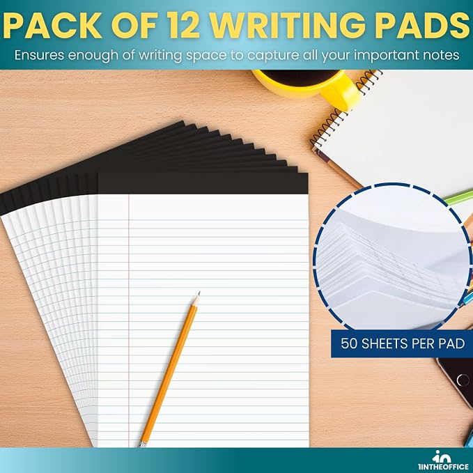 1InTheOffice Writing Pads 8.5 x 11, Wide Ruled Note Pads, Letter Size Writing - Image 6