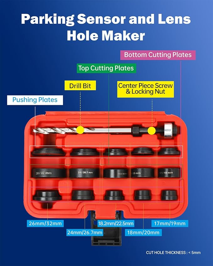 Parking Sensor and Lens Hole Maker Bumper Hole Cutter Kit 17pc Sensor Hole - Image 2