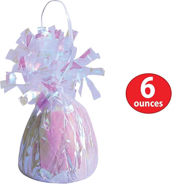 Beistle 50804-OP Opalescent Metallic Wrapped Balloon Weights, 6 Ounces - Image 2