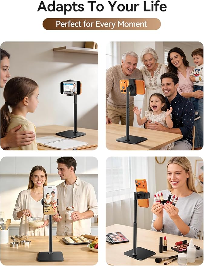 tounee Phone Stand for Desk, 8-11" Height Adjustable Cell Phone Holder for Live - Image 6
