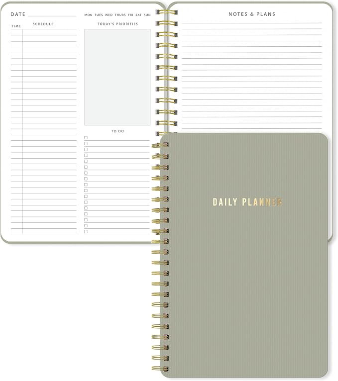 Sweetzer & Orange Daily Planner Notebook – Undated Two-Page Daily Layout by SweetzerOrange