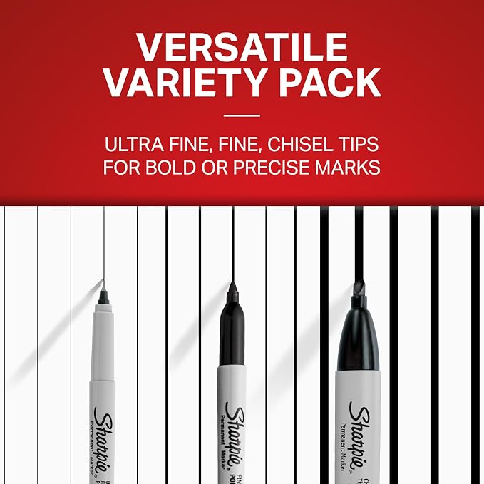 Sharpie Permanent Markers Variety Pack, Includes Chisel, and Ultra-Fine Tips - Image 5